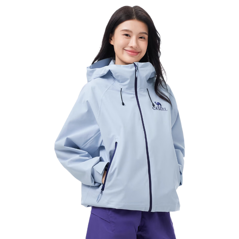 CAMEL Softshell Waterproof Windproof Unisex Outdoor Jacket Lightweight Hiking Coat for Women