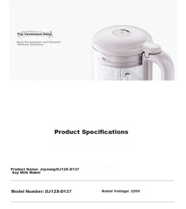 Joyoung 1.2L Home Soy Milk Maker High-Temperature Self-Cleaning Juicer Pasteurization Blender DJ12X-D137 23