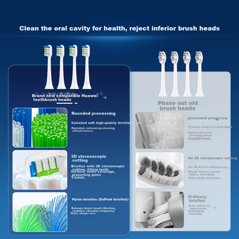 MUBE Compatible Huawei HarmonyOS Libode Electric Toothbrush Replacement Head Lebooo Youyang Star Diamond Series Universal