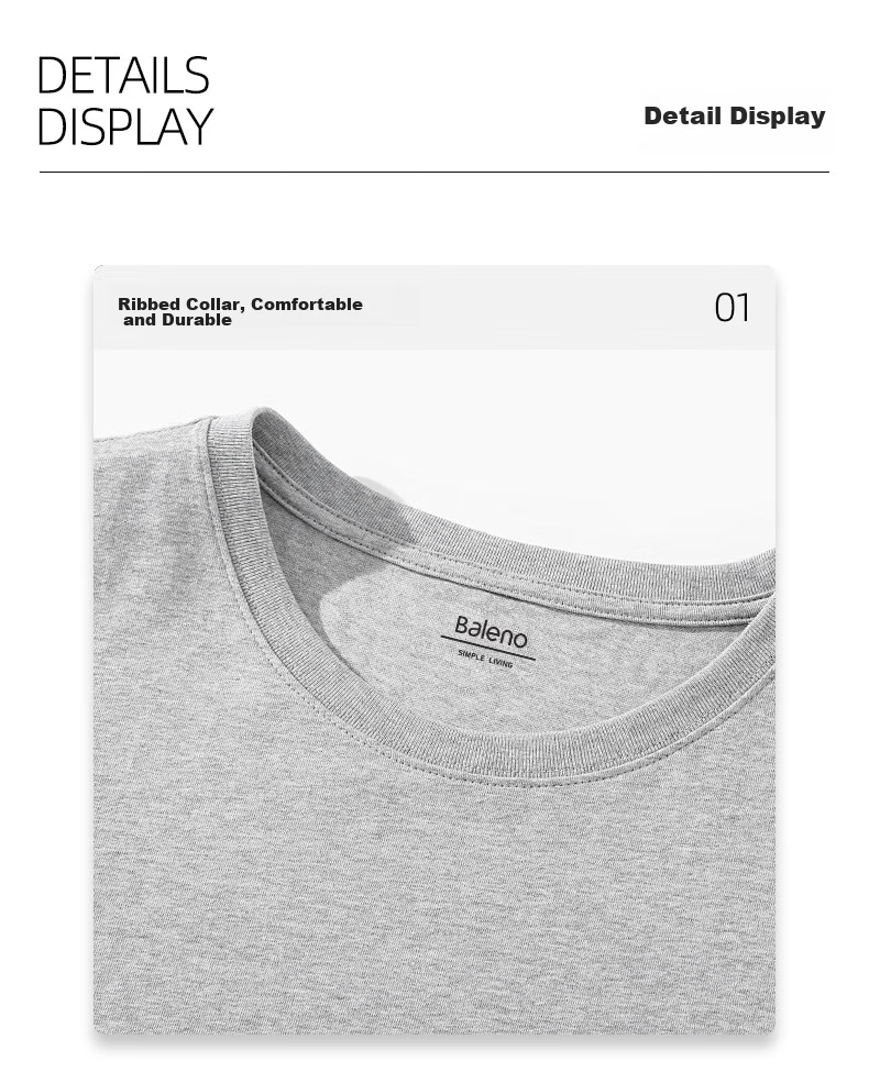 Baleno Men's Summer Cotton Heavyweight Breathable Skin-Friendly Casual Versatile Basic Tank Top Simple Trendy Sleeveless T-Shirt 17