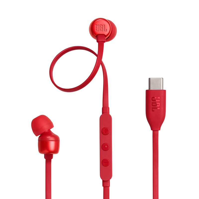 JBL TUNE 310C Wired In-Ear Headphones Type-C USB-C Computer Earphones Red