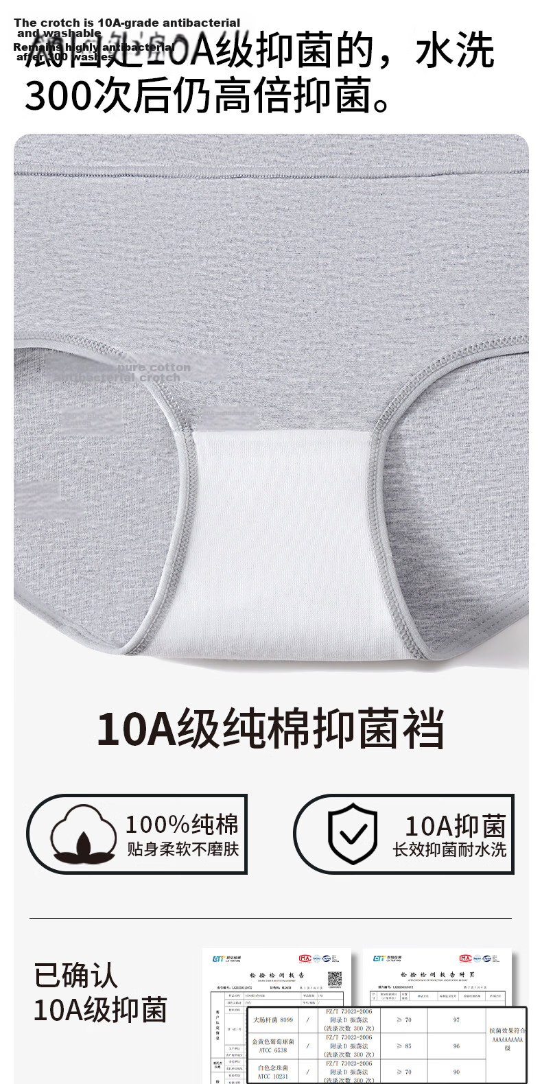 UNRSTND High Waist Tummy Control Women's Cotton Hip-Lifting Sexy Stretchy Antibacterial Cotton Briefs Sports Shorts 5