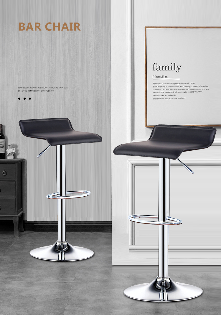Huakaizhixing Bar Stool, Adjustable Height Chair, High Chair, Bar Stool, Office Chair with Backrest, XK2201 Black 3