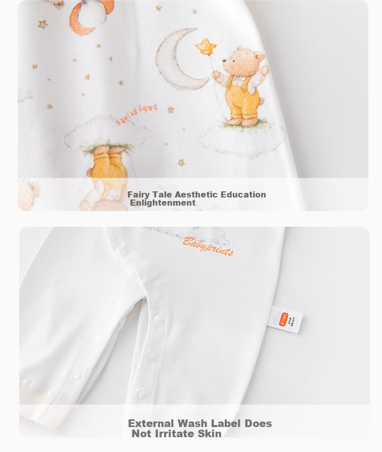 Babyprints Baby Romper 2-Pack Newborn Cotton Belly Protection Jumpsuit Unisex Soft Four-Season Infant Underwear Set A59 7
