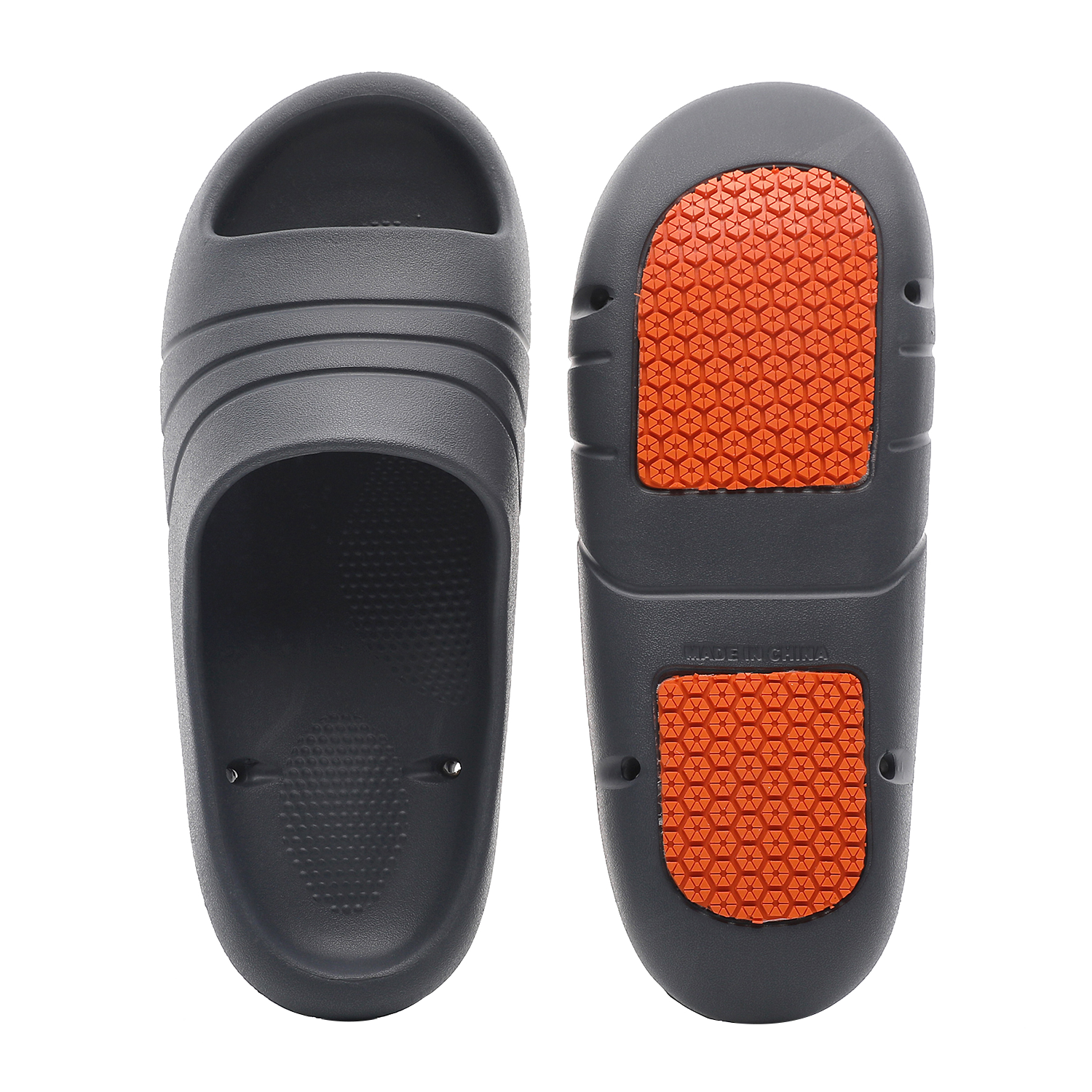 XGGC Elderly Non-Slip Slippers for Men And Women, Summer Home Indoor Bathroom Maternity Shower Sandals, Gray, Size 44-45