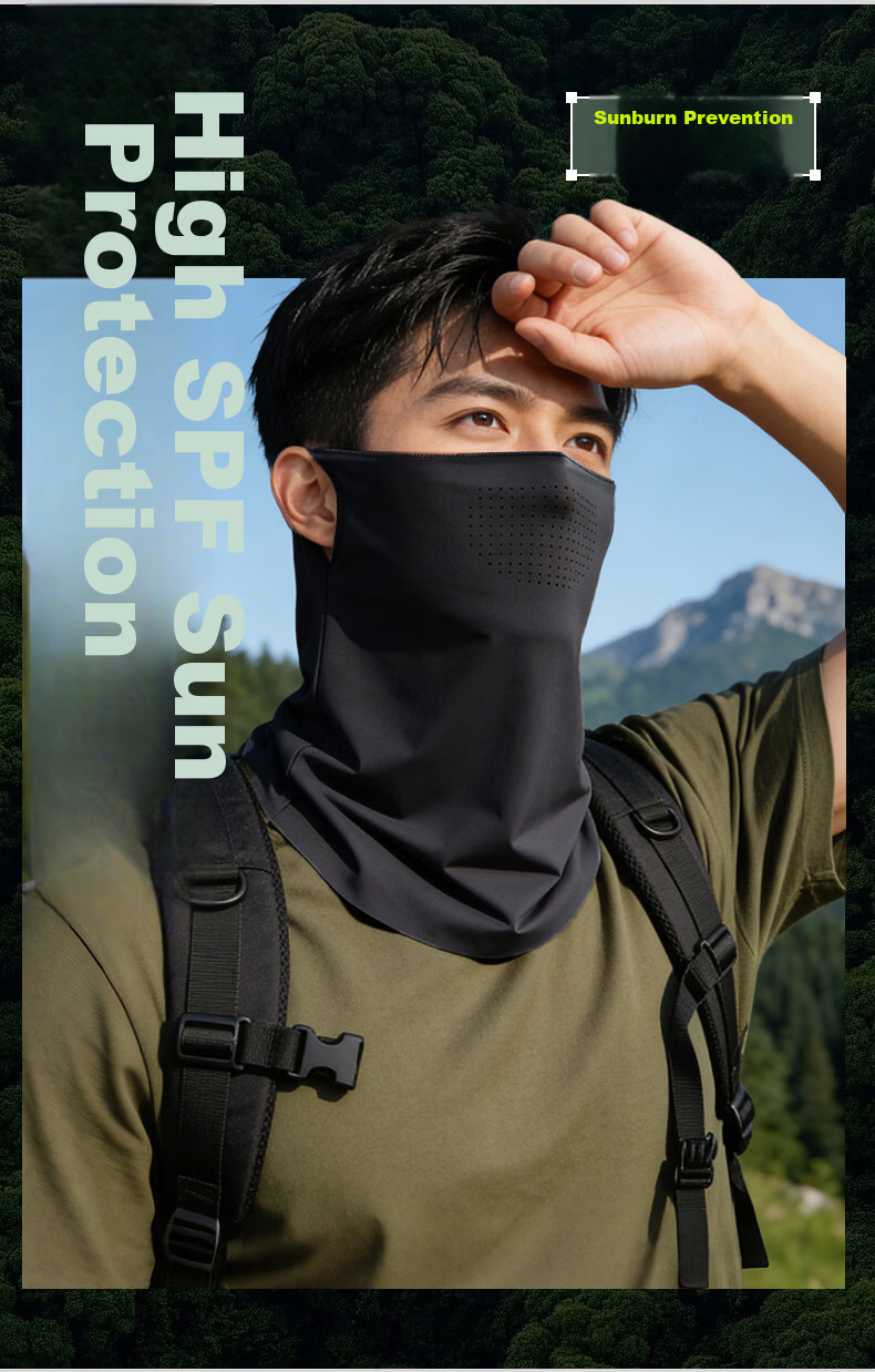 KELME 2-Piece Set Sunshade Cap with Face Cover Men’s Summer UV Protection Outdoor Sports Running Hat 13