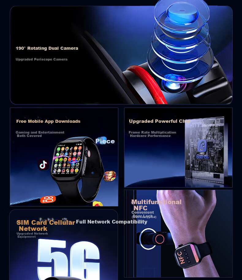 HUWXEAXI Hot Selling New Children's 5G Video Call Phone Watch with Positioning and Eye Protection for Ages 6-18, Elementary to High School Students 22