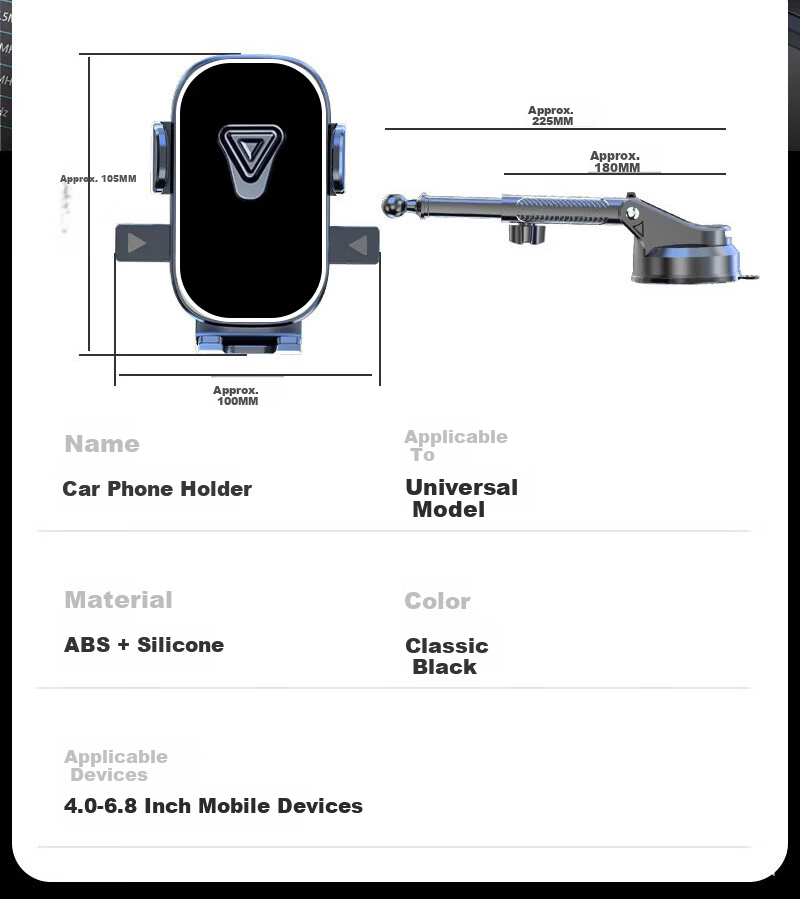 Xuanqin Xuanxiang Car Phone Holder Automotive Navigation Mount 2026 New Multifunctional 360-Degree Rotatable Suction Cup Type 15