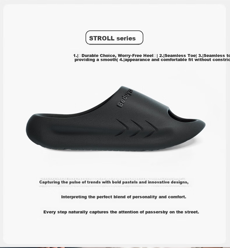 Beiduo Yang Men's Summer High-End Sports Durable Thick-Soled Non-Slip Outdoor Beach Slippers Gray Size 44-45 2