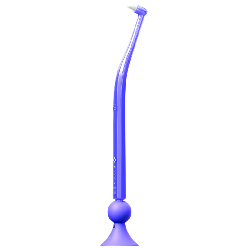 Baixi Alveolar Brush Blueberry Blue Portable Oral Cleaning Soft Bristle Pointed Orthodontic Toothbrush for Men and Women