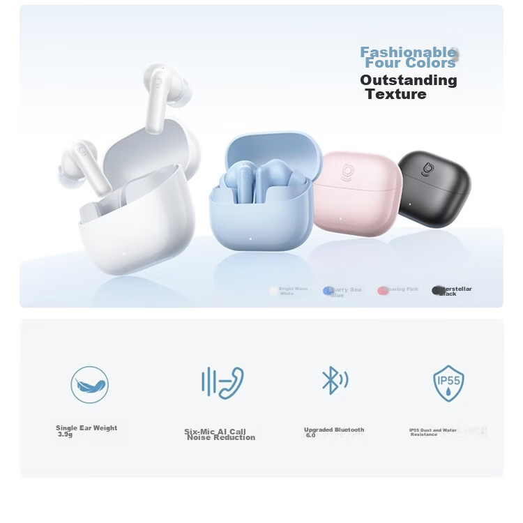 Baseus M4s In-Ear Noise Cancelling AI Bluetooth Earphones Wireless -55dB Adaptive In-Ear Noise Cancellation Coaxial Dual Drivers Compatible with Apple Huawei Honor OPPO Phones 13