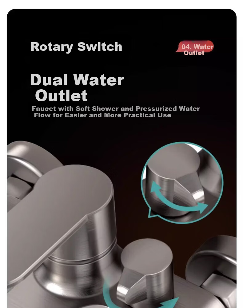 BOONEN Shower Mixer Valve Hot and Cold Water Faucet Dual Control Triple Bathroom Shower Switch Two-in-One Shower Faucet 10