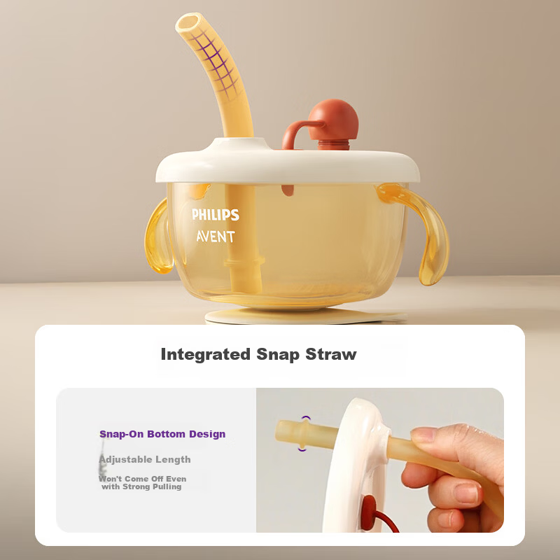 AVENT Philips Avent PPSU Baby Food Bowl Straw Bowl for Soup and Porridge Children's Rice Cereal Bowl Kids Lunch Box