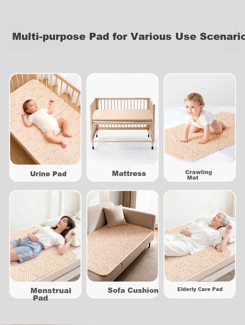 Ipoosi Baby Waterproof Washable Breathable Large Size Bed Sheet Mattress Protector Pad Leakproof Mattress Pad 7