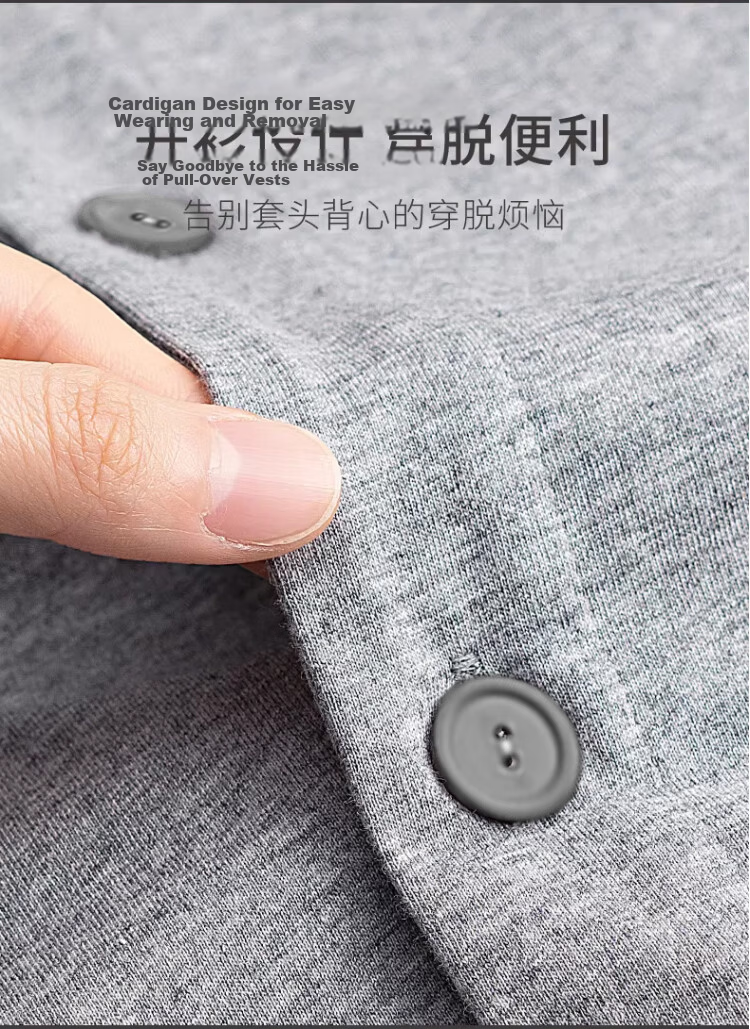 Caiyue Middle-Aged And Elderly Pure Cotton Cardigan Vest, Father's Day Gift for Dad, Loose-Fitting Spring And Summer Thin Style, Plus Size Sleeveless Top 8