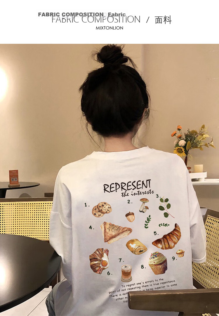 TonLion 2025 Summer Women's Crew Neck Back Graphic Short Sleeve T-Shirt 3
