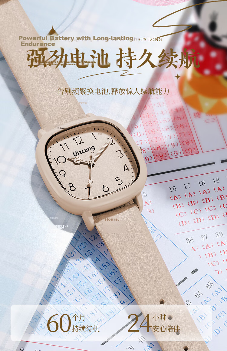 LOUIE JUELEN Student Watch Silent Waterproof Women's Korean Style School Quartz Watch for High School Girls 5
