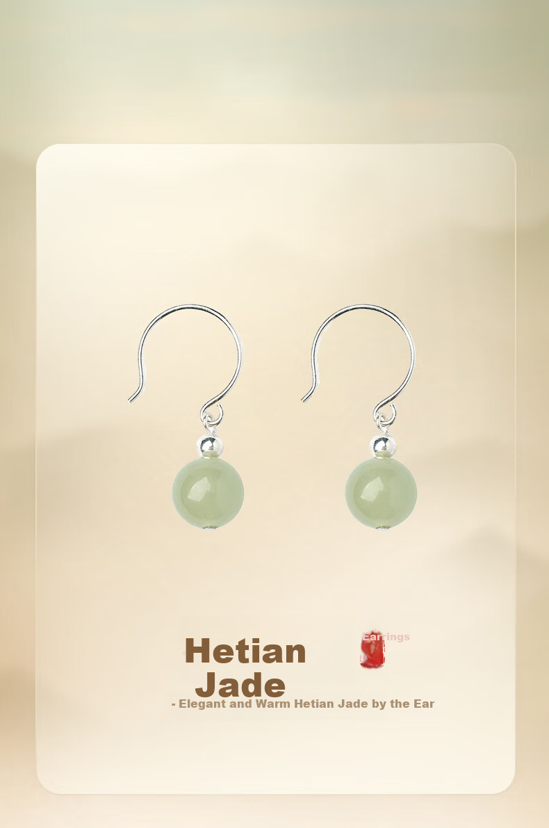Chinese Jewelry Silver Hetian Jade Stud Earrings for Women 2026 New Commemorative Chinese Style Drop Earrings Premium Birthday Gift for Girlfriend 1