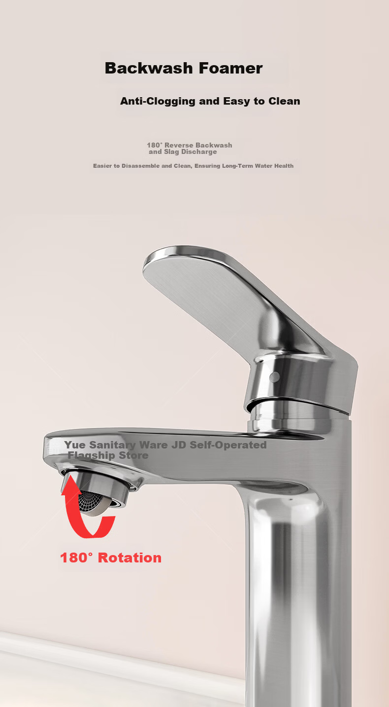 ARROW YJ Brass Single Hole Bathroom Basin Faucet Hot and Cold Mixer Tap for Home Washbasin 4