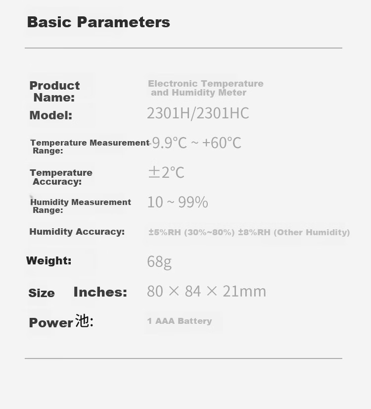 Compas Thermo-Hygrometer Clock Indoor Temperature Meter Baby Room Bedroom Kitchen Magnetic Multifunction Clock 2301H White 11