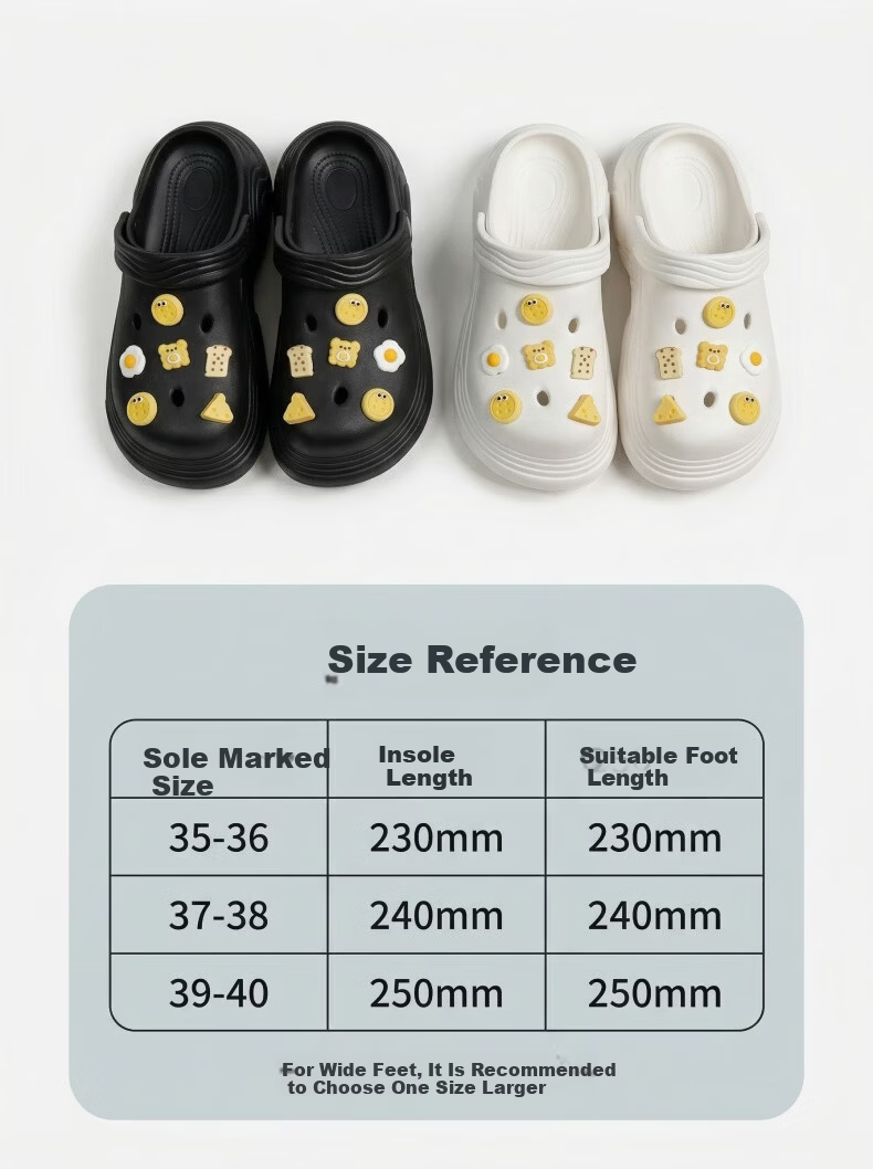 HIPANDA Women's Summer Outdoor Hollow Slip-On Shoes Thick Sole Height Increasing Non-Slip EVA Beach Breathable Cute Closed-Toe Sandals 13