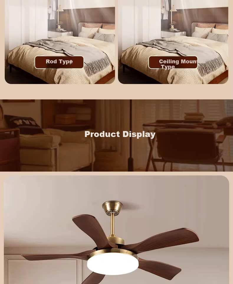AUX Ceiling Fan Light Integrated Inverter High Wind Quiet Fan Lamp Living Room Ceiling Light 16
