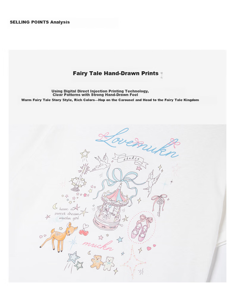 Mucmukn Wish Fairy Snowflake Soft Cotton Loose Hand-Painted Print Short Sleeve T-Shirt Summer Girls' Tee New 5