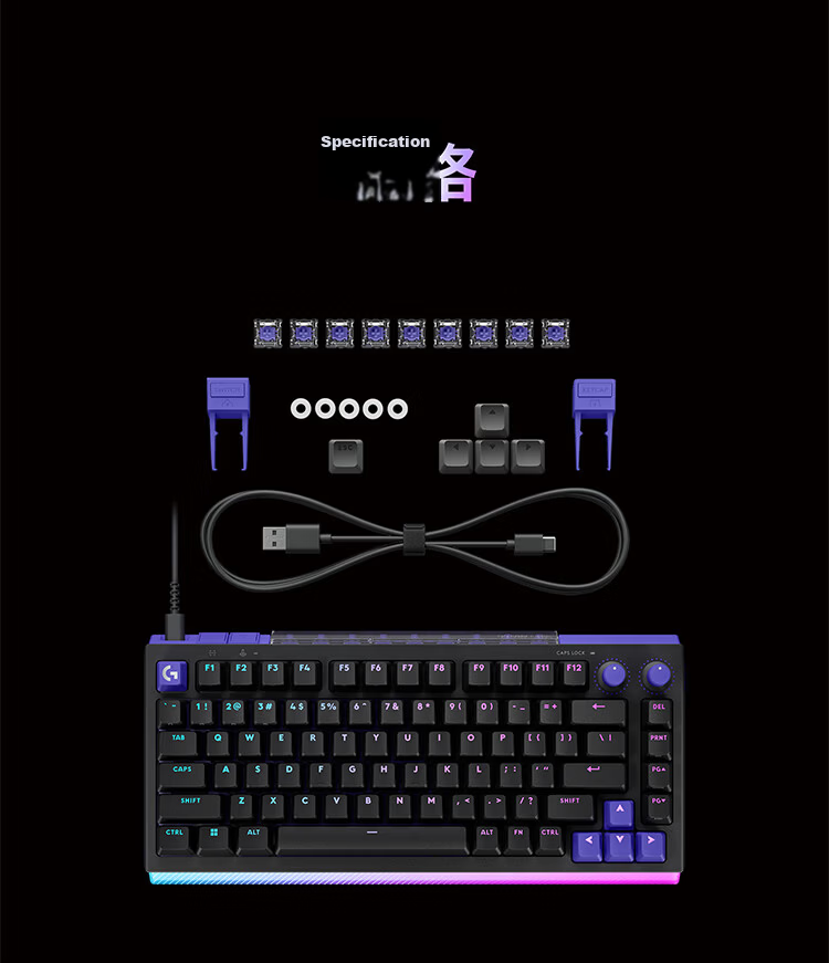 G G512 X 75 Gaming Keyboard 75-Key Magnetic Mechanical Switch Hybrid RGB FPS Valorant Delta Operation (Black T Switch) 9