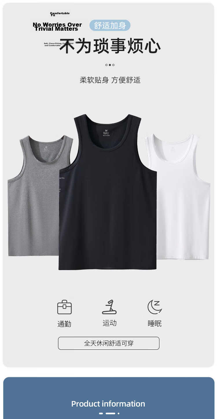 MiiOW Men's Tank Top, Cotton Modal Undershirt, Sleeveless Vest for Layering Or Outer Wear, Sweat-Absorbing Undershirt, Father's Day Gift 12