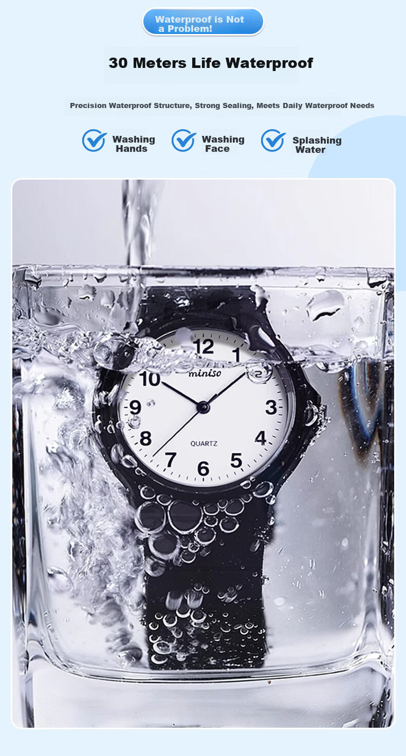 MINISO Men's Student Watch Waterproof Time-Only for Exams and Public Service Tests 10