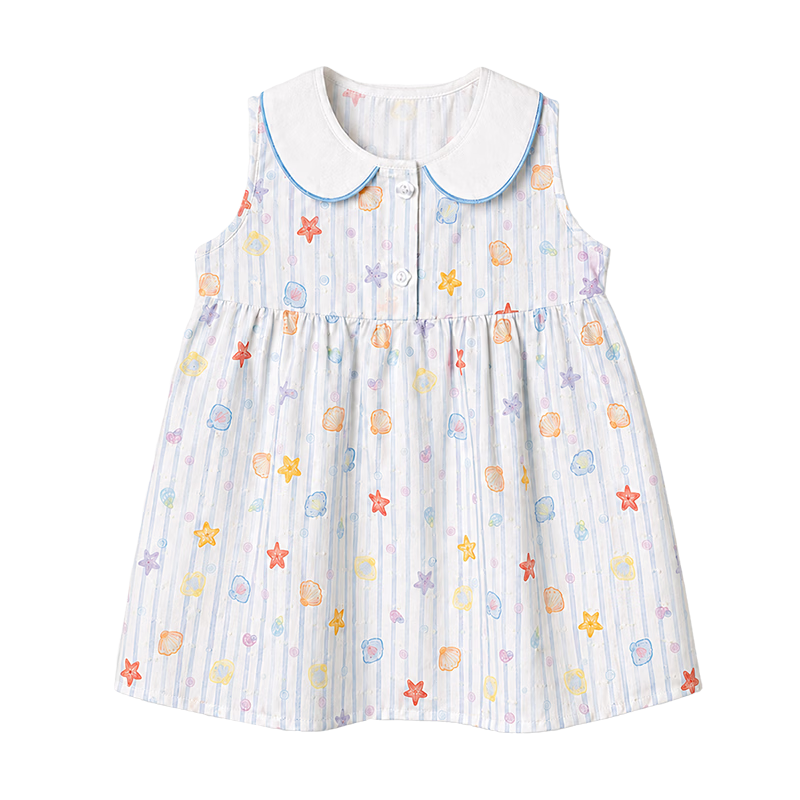 Babyprints Girls Summer Dress Sleeveless Cotton Cute Sweet Birthday Dress Dream Princess Dress Size 110