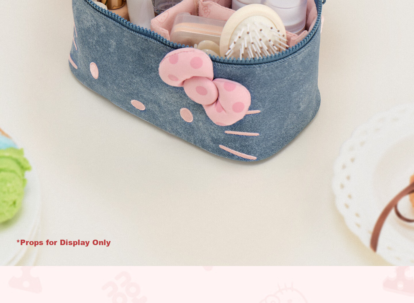 Toutou New Hello Kitty Denim Makeup Bag Storage Camera Bag Children's Day Birthday Gift for Girlfriend 19