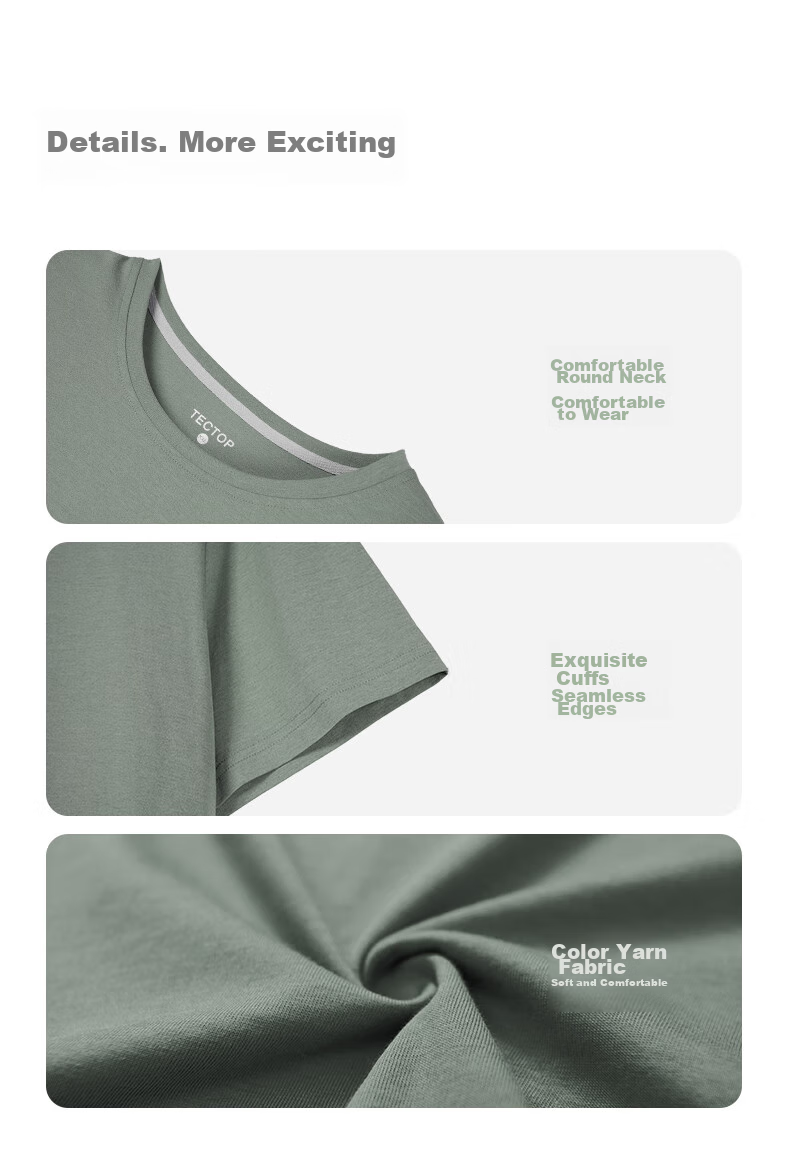 TECTOP Outdoor Short-Sleeve Lightweight Breathable Crew Neck T-Shirt, Top 2422111TX Bicheng M 15