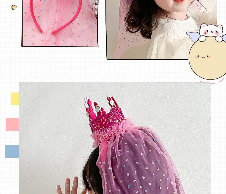 Ounizi Birthday Hat, Crown Headband, Birthday Scene Decoration, Girl's Birthday Props, Atmosphere Party Decorations, Happy Birthday 8