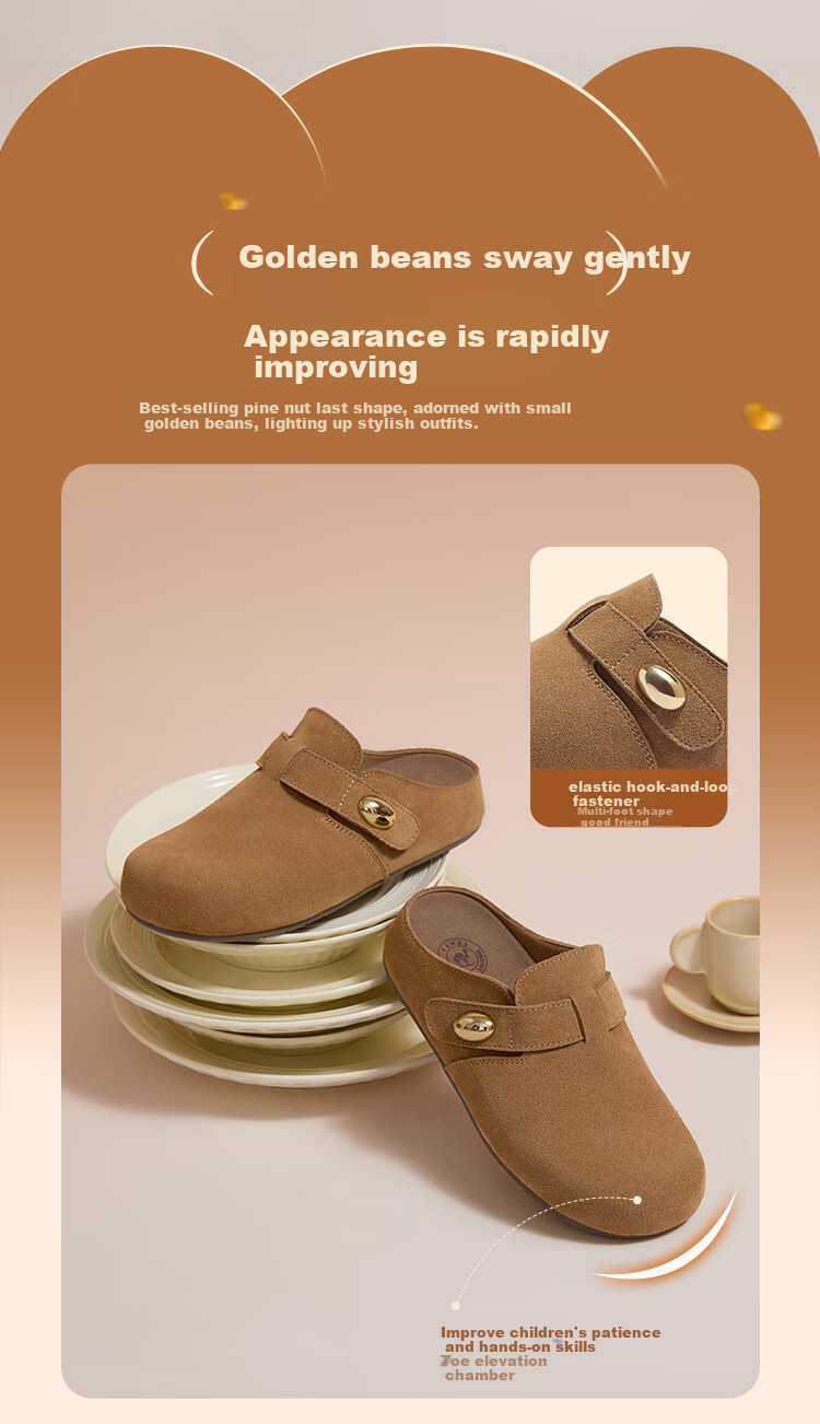 CAMEL Women's Comfortable Magic Tape Open Toe Birkenstock Sandals L26S700195 Camel Size 38 2