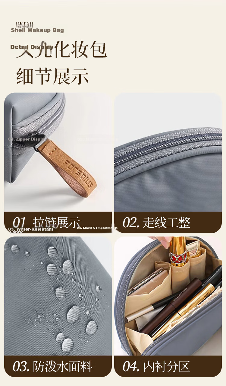 Banjeni Travel Makeup Bag Large Capacity Portable Handheld Cosmetic Organizer with Compartments for Men and Women Luggage Pouch 12