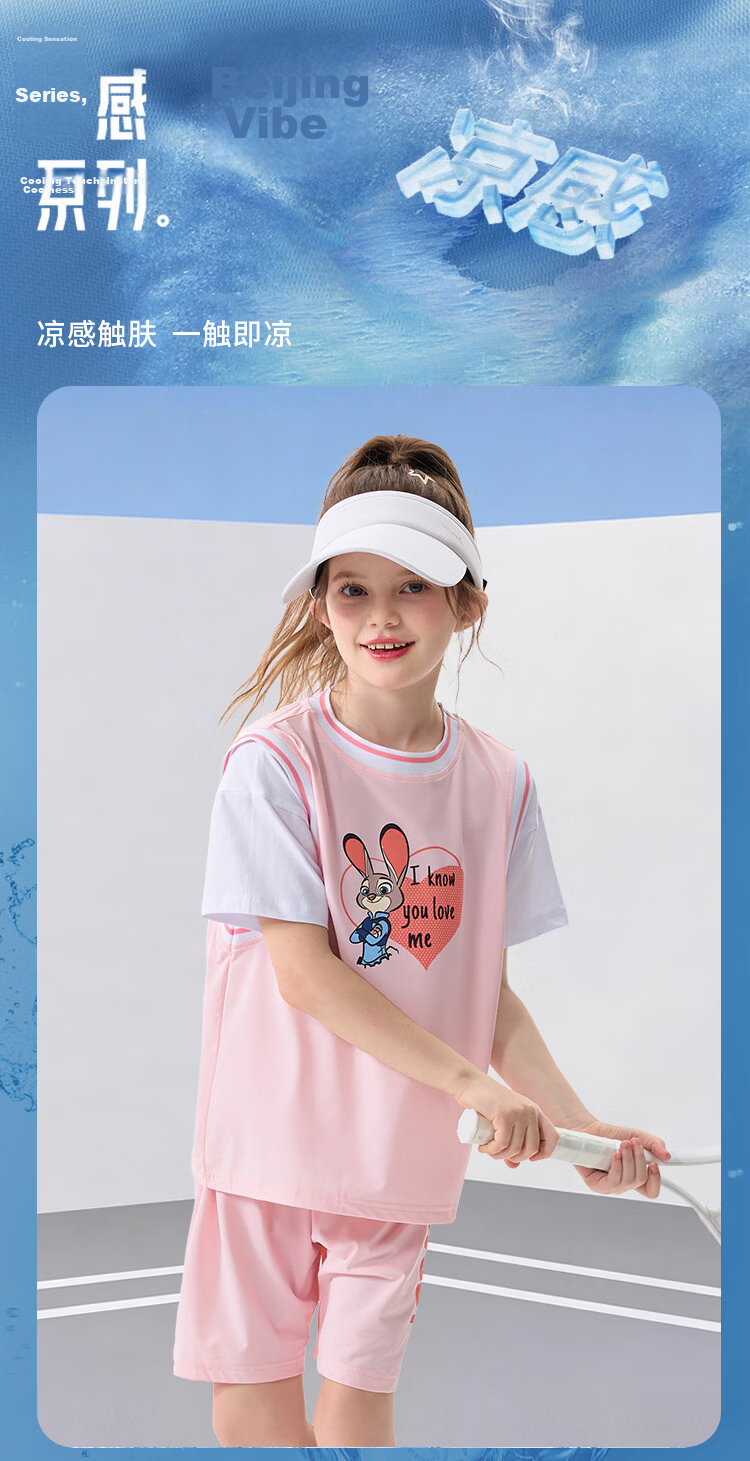 Disney Boys Summer Outfit 2026 New Stylish Kids Short Sleeve Quick-Dry Sports Two-Piece Set 1