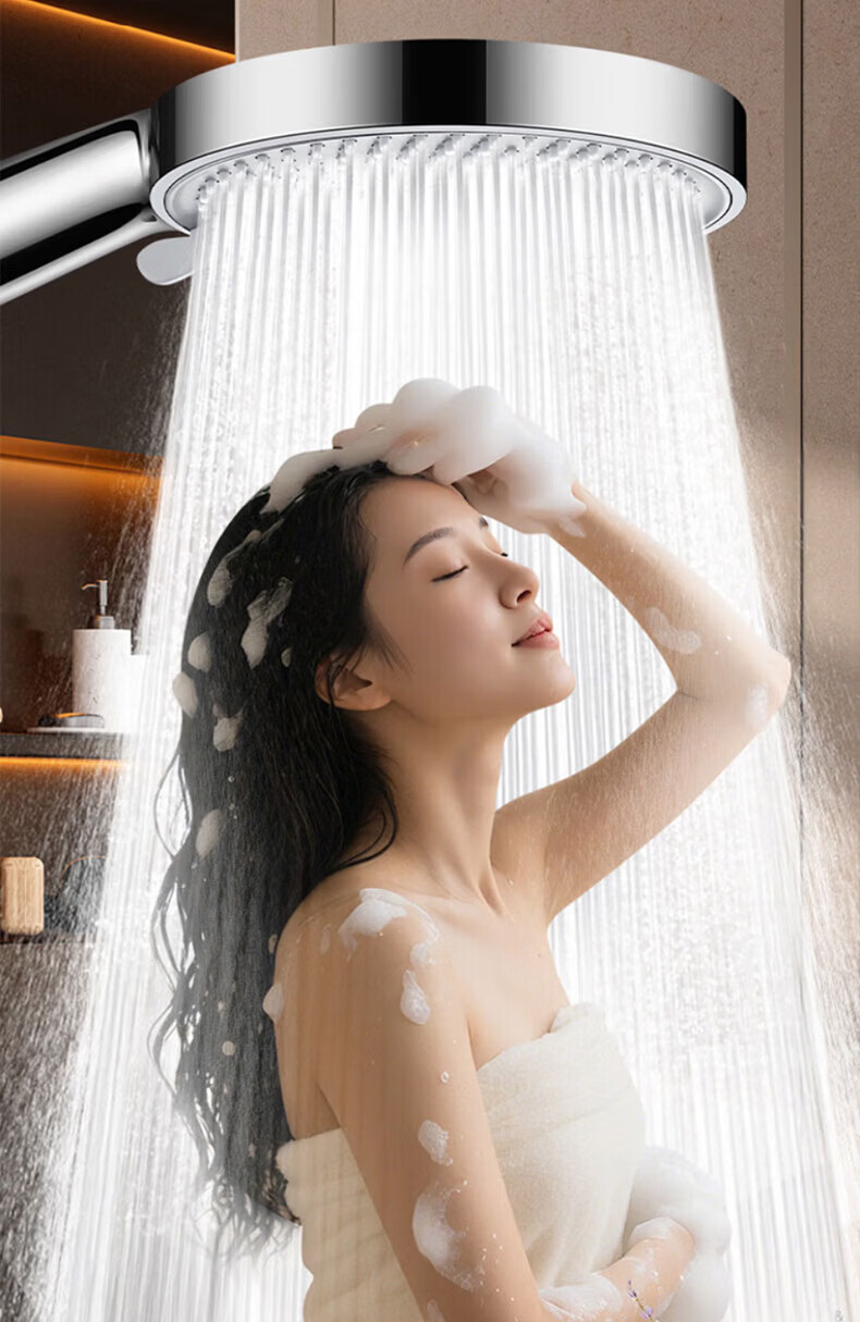 X-GRKE Seiko Pressurized Shower Head Set with Hose, 5-Mode Adjustable High-Pressure Bathroom Shower Sprayer 12