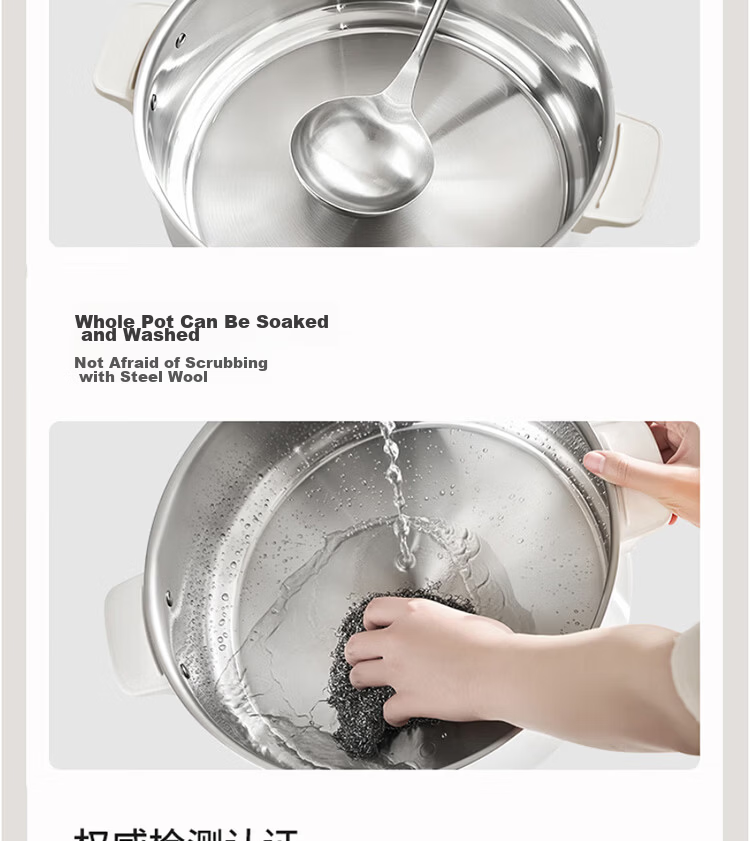 Joyoung 6L Multifunctional Electric Hot Pot 2200W High Power Non-Stick Detachable Stainless Steel Steamer HG60-GN64 13