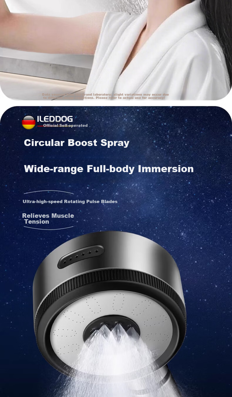ILeddog [Germany] Pressurized Shower Head Handheld Filtered Shower Set for Home Bathroom NAL-016 14