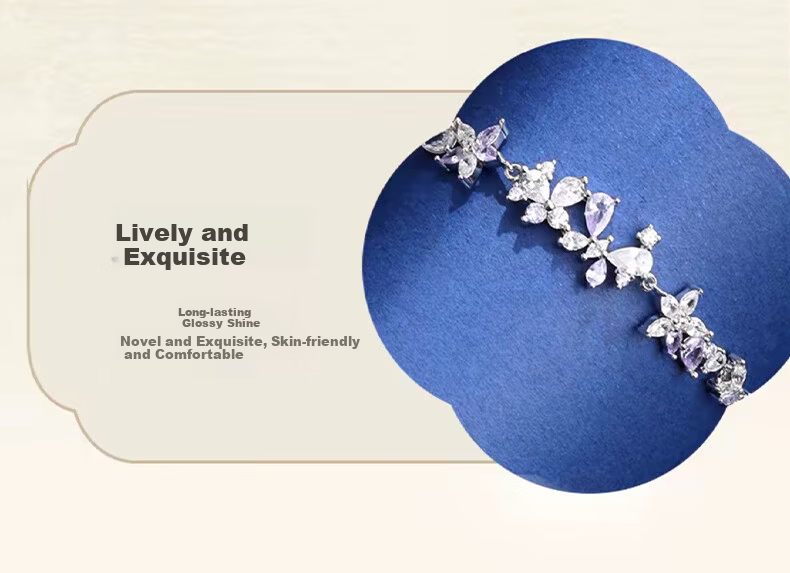 Chow Tai Fook [1000+ Stores] Full Diamond Sparkling Wisteria Flower Bracelet for Women High-End Bracelet Gift for Girlfriend 3