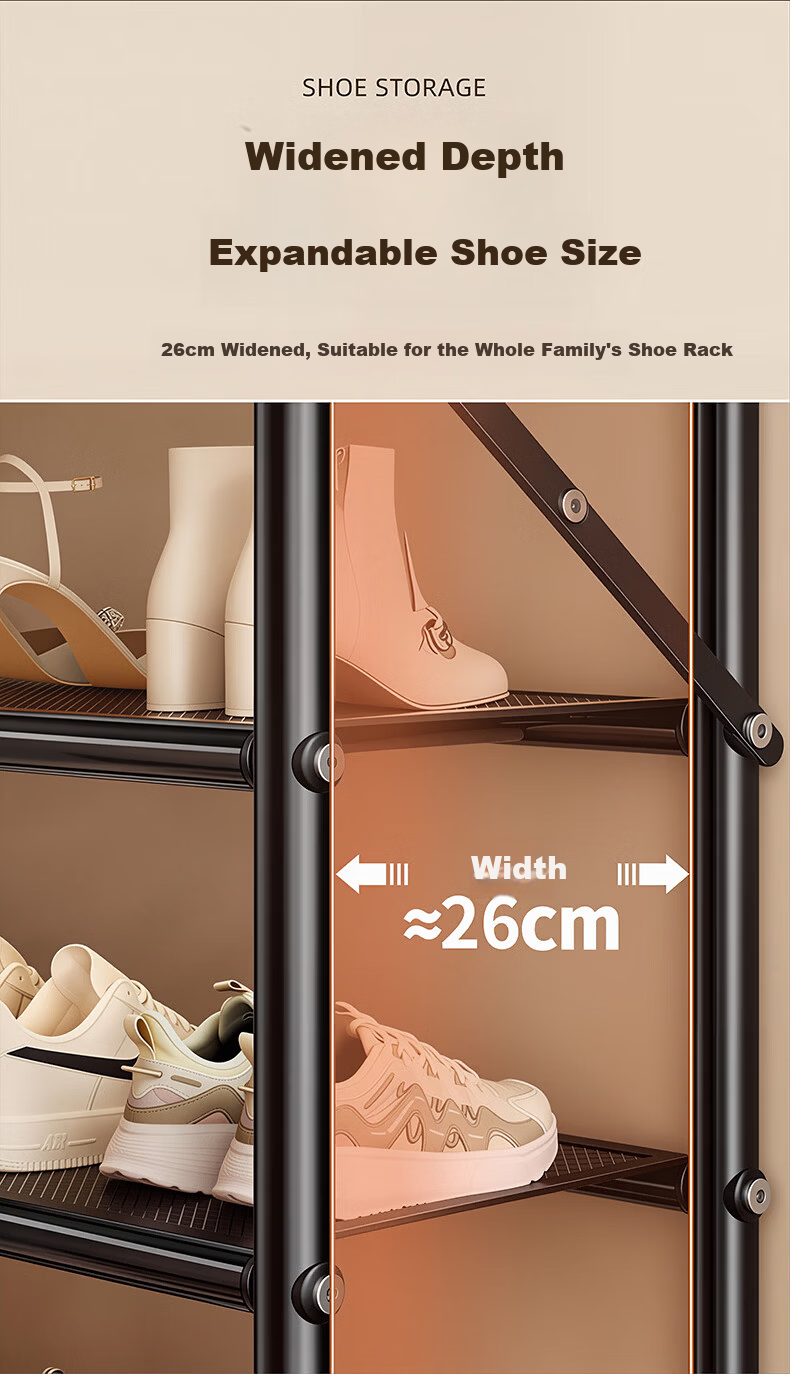 Yaoying Shoe Rack Home Multi-layer Foldable Shoe Cabinet Small Apartment Shoe Storage Organizer YJ23 Black 4 Layers 50cm 9