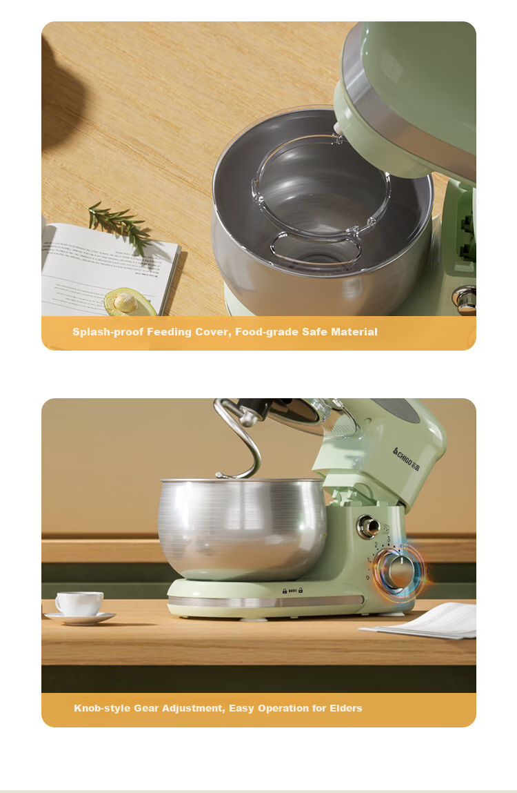 CHIGO Chef Machine Home Use Smart Timer Dough Mixer Fully Automatic Fresh Milk Cream Whisk Stand Mixer DC SC-205E 13