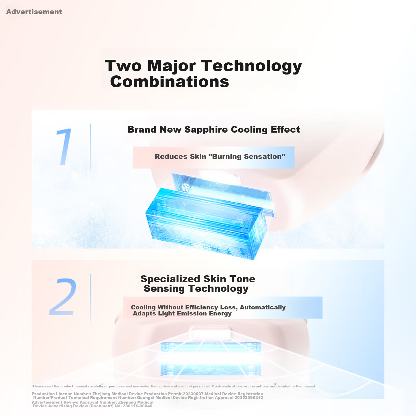 Mujin ICE Sapphire 3-in-1 Hair Removal Device - Painless Ice Point Intelligent Skin Analysis for Full Body, Private Areas, and Underarms - Effective on Coarse Beard Hair - Price Guaranteed for 618