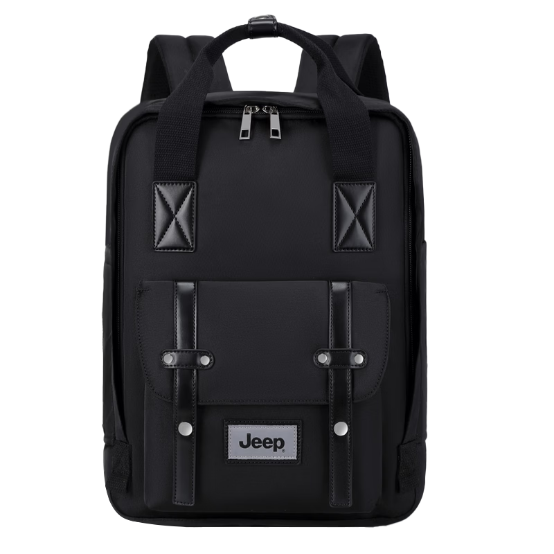 JEEP Middle School Student Backpack Unisex High School Large Capacity Water-Resistant Simple Double Shoulder Bag