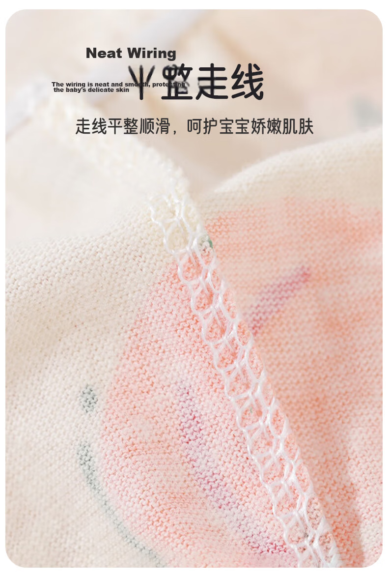 Aibao Baby Bread Pants Girls Pure Cotton Triangle Shorts Children's Underwear Training Pants 4-Pack Ice Cream 100 Size T291 31