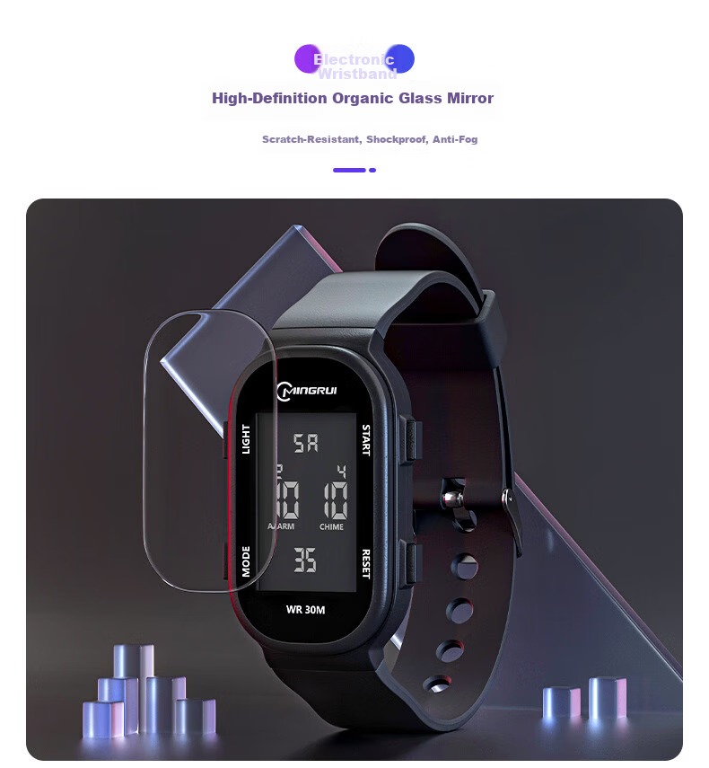 GEORGCOUNT Small Square Electronic Watch Men Youth Sports Smart Bracelet Student High School Girls Multifunction Waterproof 6