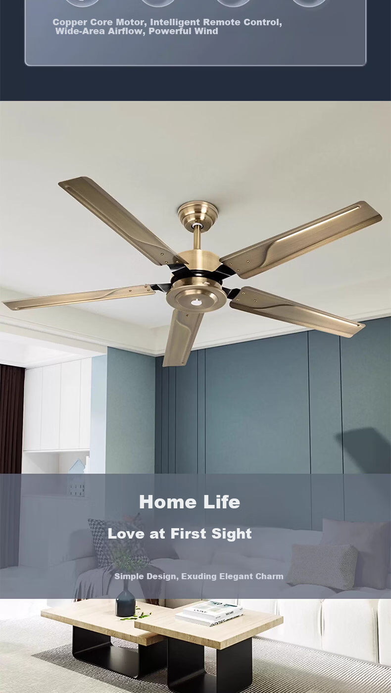 AUX Ceiling Fan Light Integrated Inverter High Wind Quiet Fan Lamp Living Room Ceiling Light 2