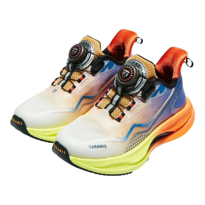 TARANIS Windbreaker Series 2026 Kids Training Shoes Boys Anti-Twist Sports Shoes Big Kids Running Shoes Orange/Blue Size 36