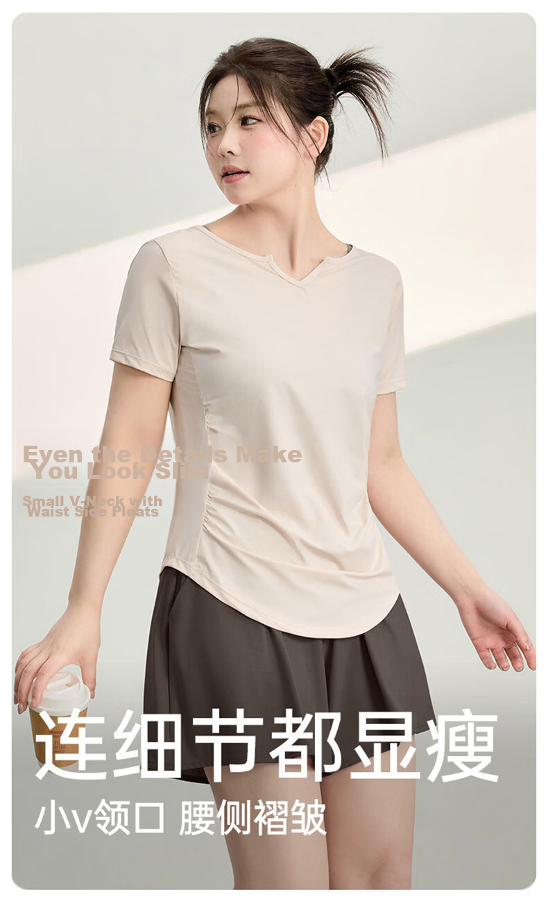 Langsha Plus Size Women's Yoga Wear Summer Cool Quick-Dry Short Sleeve Sports T-Shirt Fitness Apparel 4